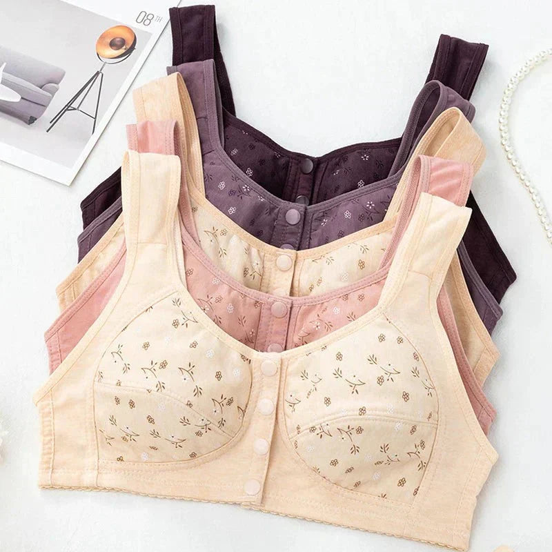 2025 New Anti Sagging Front Open Cotton Bra