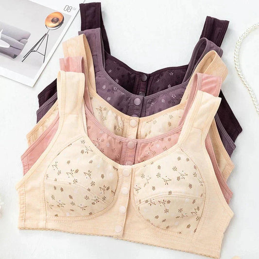 2025 New Anti Sagging Front Open Cotton Bra