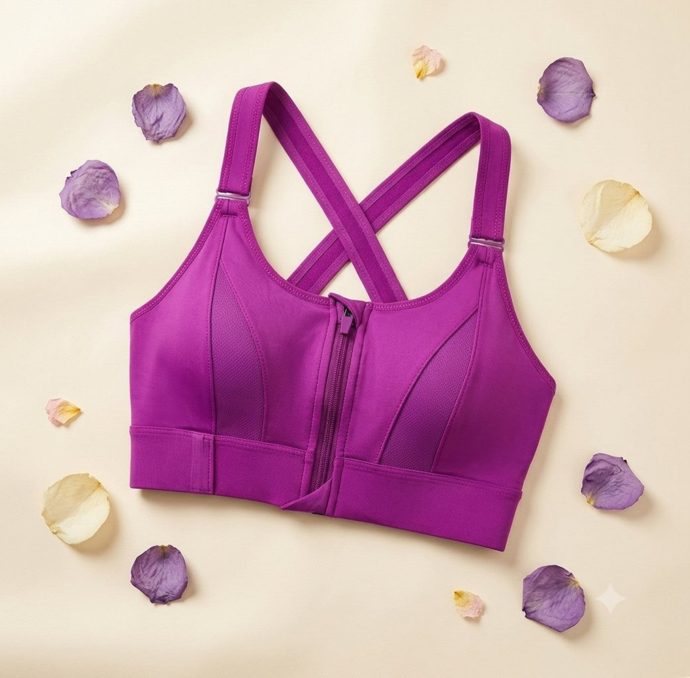 Adjustable Front Zip Sports Fixer Bra