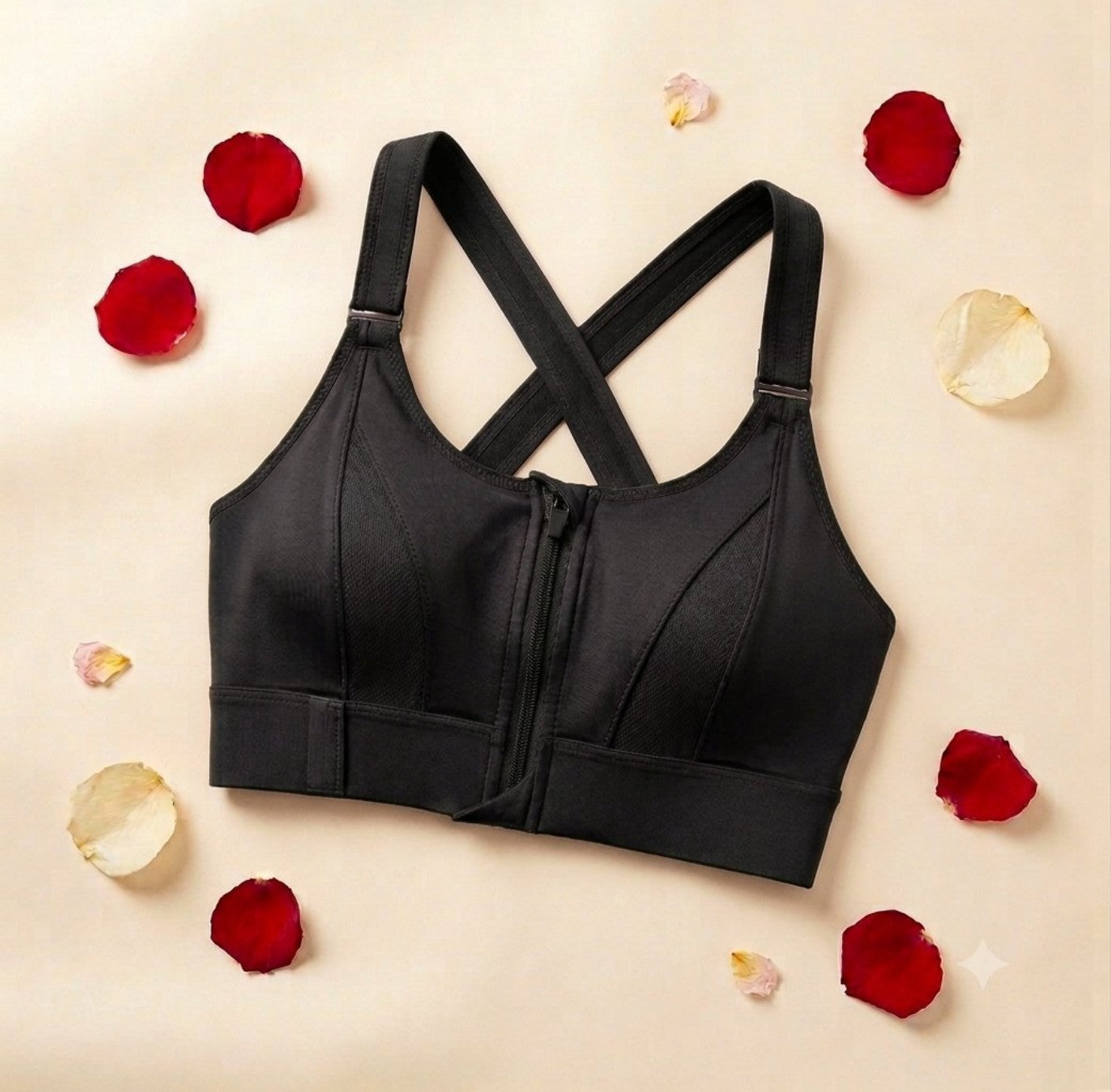 Adjustable Front Zip Sports Fixer Bra