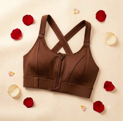Adjustable Front Zip Sports Fixer Bra