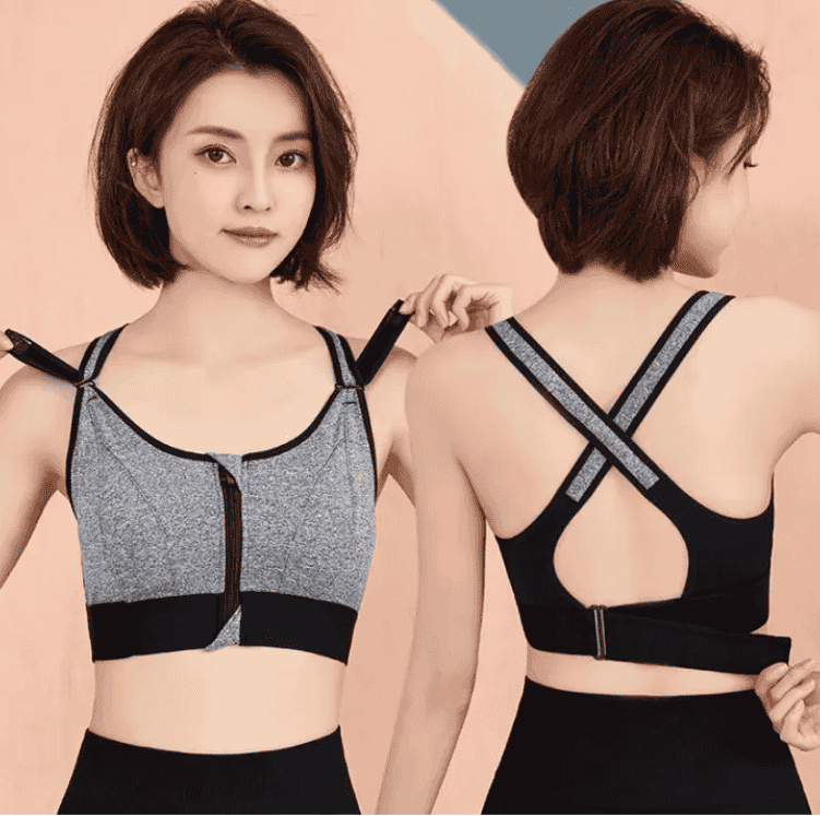 Adjustable Front Zip Sports Fixer Bra