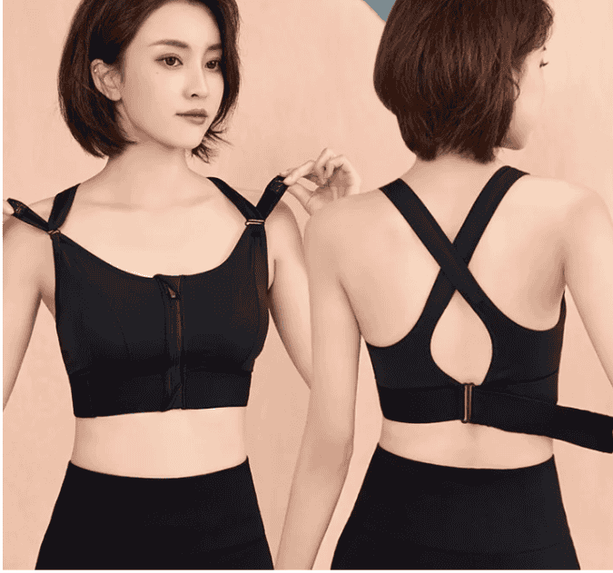 Adjustable Front Zip Sports Fixer Bra