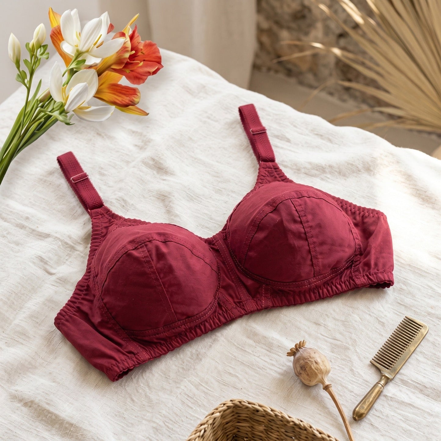 BUY 1 Get 2 FREE Non-Padded, Non-Wired  Cotton Bra