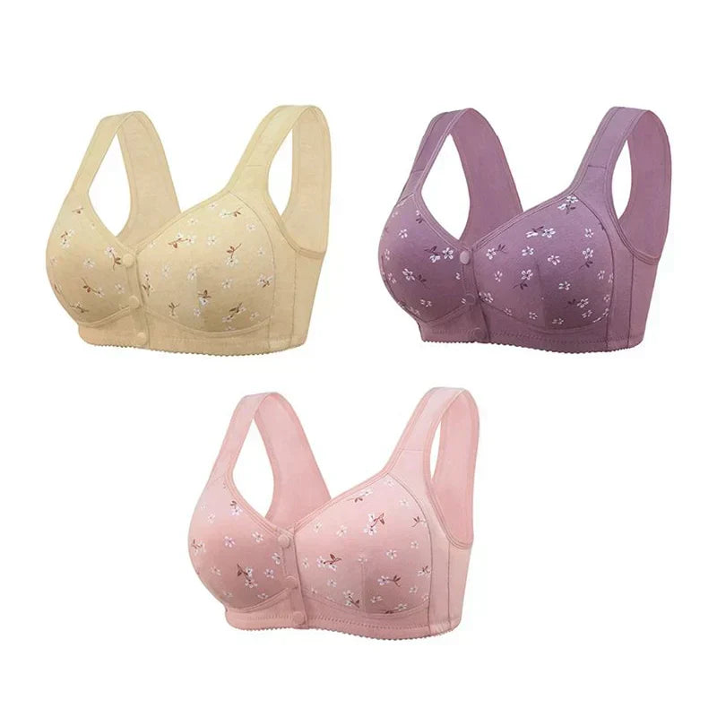 2025 New Anti Sagging Front Open Cotton Bra