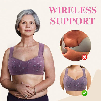 2025 New Anti Sagging Front Open Cotton Bra