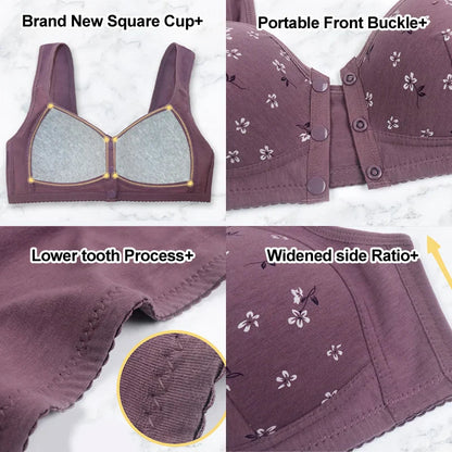 2025 New Anti Sagging Front Open Cotton Bra